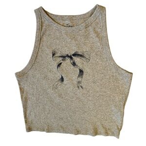 Hollister Gray Bow Crop Top